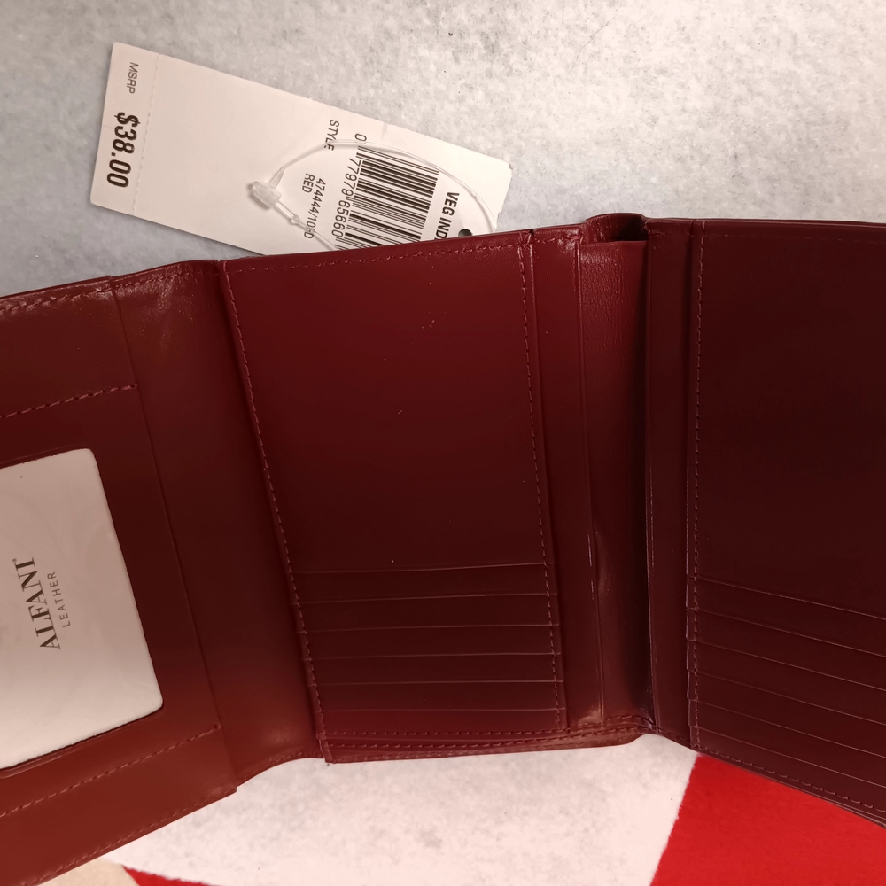 Alfani Leather Wallet in Rich Red